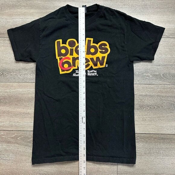 Justin Bieber x Tim Hortons Tim Biebs Brew Crew T-Shirt Size S Black Unisex - Picture 6 of 6